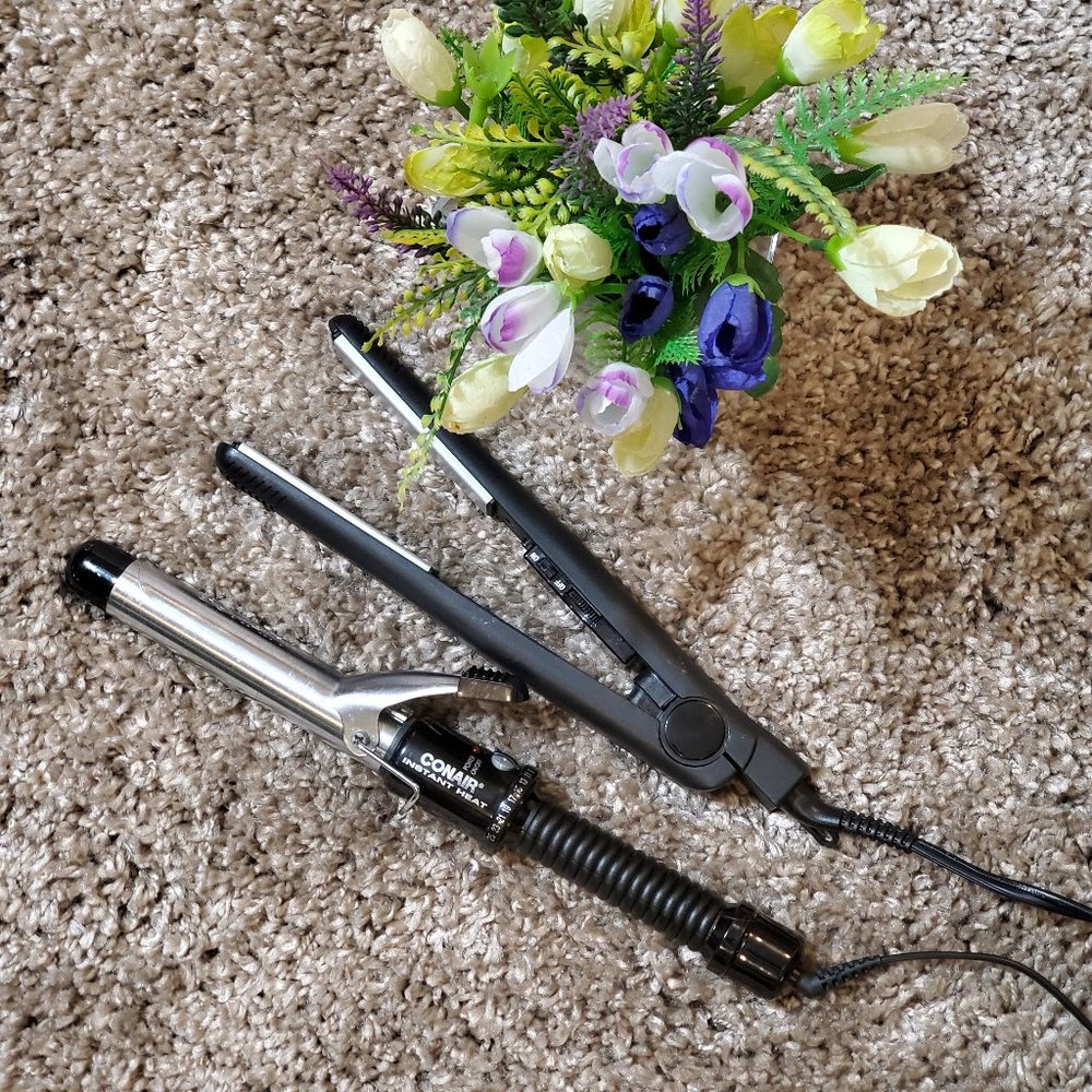 Curling Iron & Flat Iron 2Pcs
